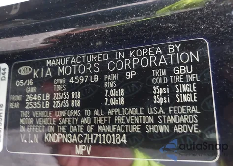 2017 Kia Sportage Ex from USA, damaged, VIN KNDPN3AC7H7110184